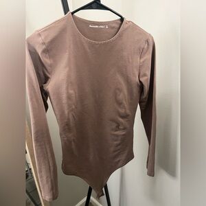 Abercrombie Brown Long Sleeve Bodysuit